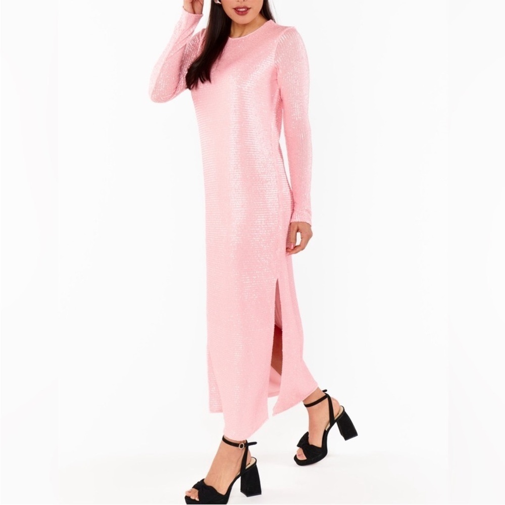 Show Me Your Mumu Sequin Sabrina Maddison Maxi Dress Size S chic feminine NWOT